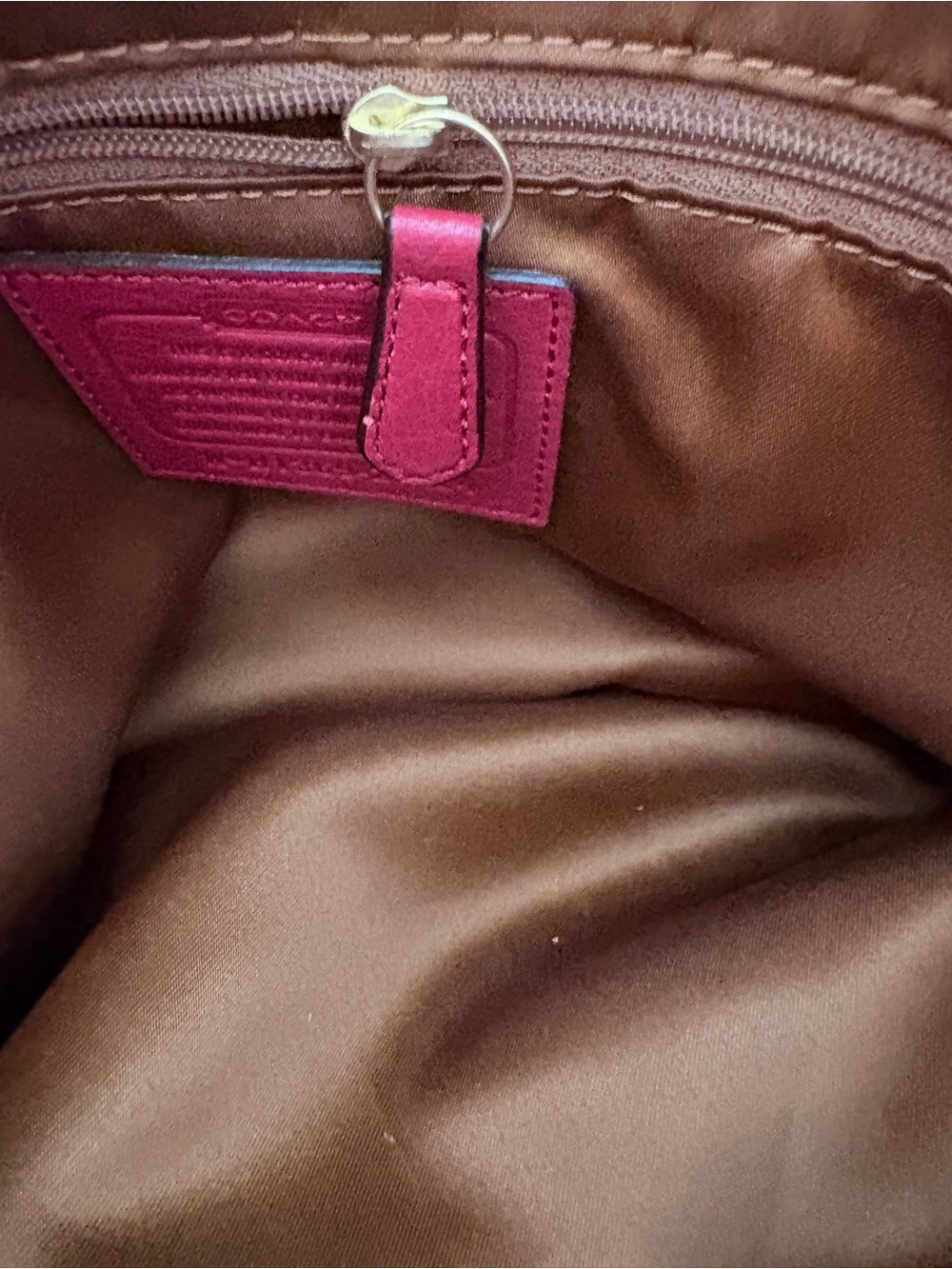 Coach Pebbled Leather Shoulder Tote in Berry Plum - Picture 5 of 13
